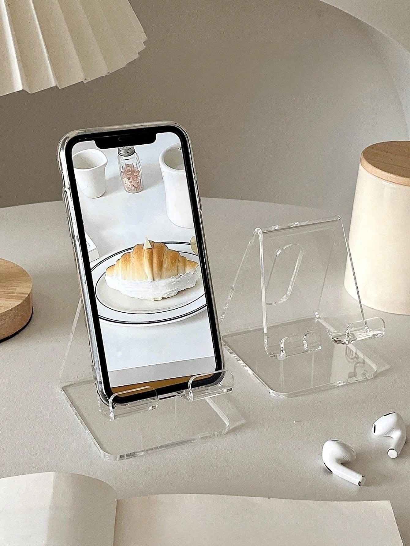 Tablet Stand Adjustable - 1pcTransparent Acrylic Phone Stand, Minimalist Design