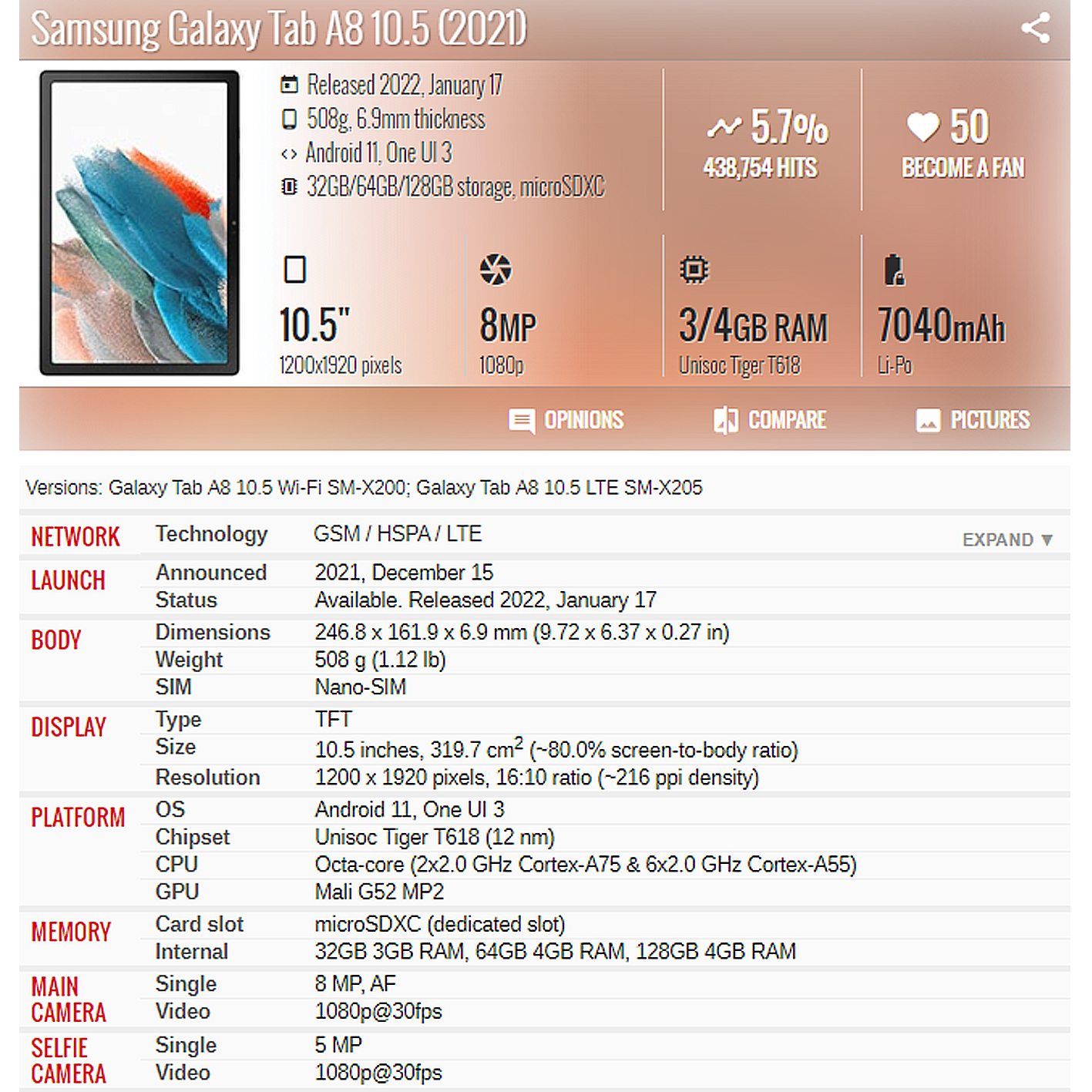 LCD For Samsung Galaxy Tab A8  – Tablet Accessories For Samsung recenzja i cena