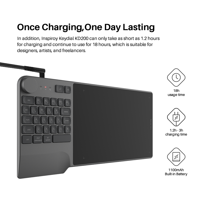 Huion KD200 Inspiroy Keydial W – Huion Tablet Accessories recenzja i cena