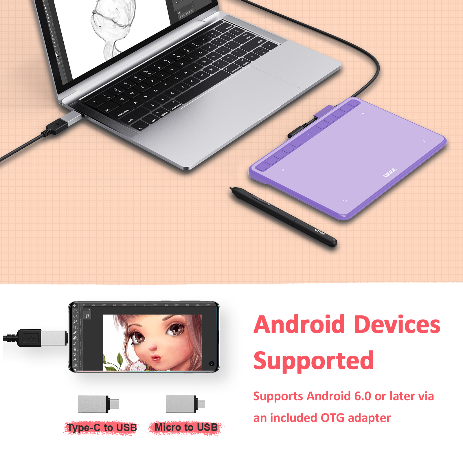 UGEE S640 Graphics Tablet 6.3x – Huion Tablet Accessories recenzja i cena