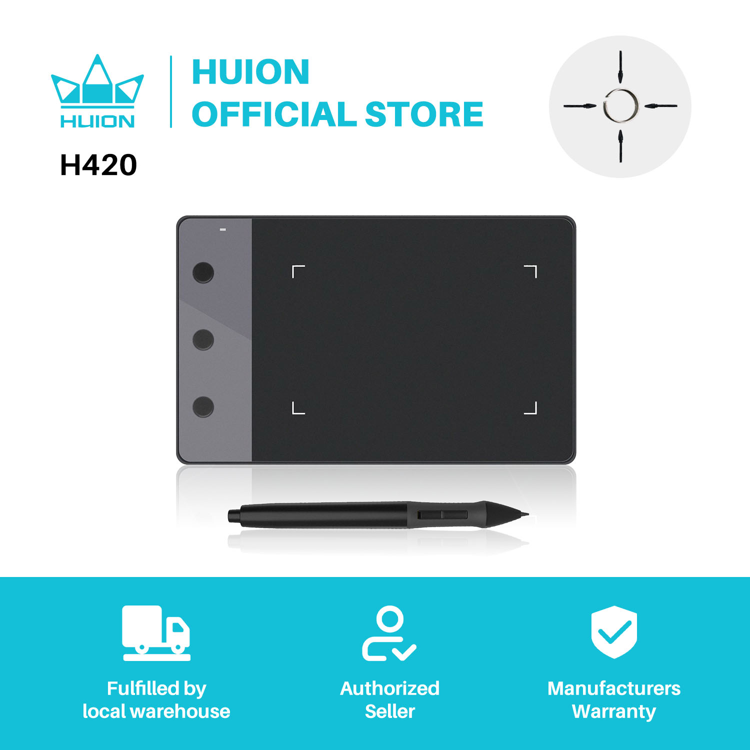 New HUION H420 Graphics Tablet – Huion Tablet Accessories recenzja i cena