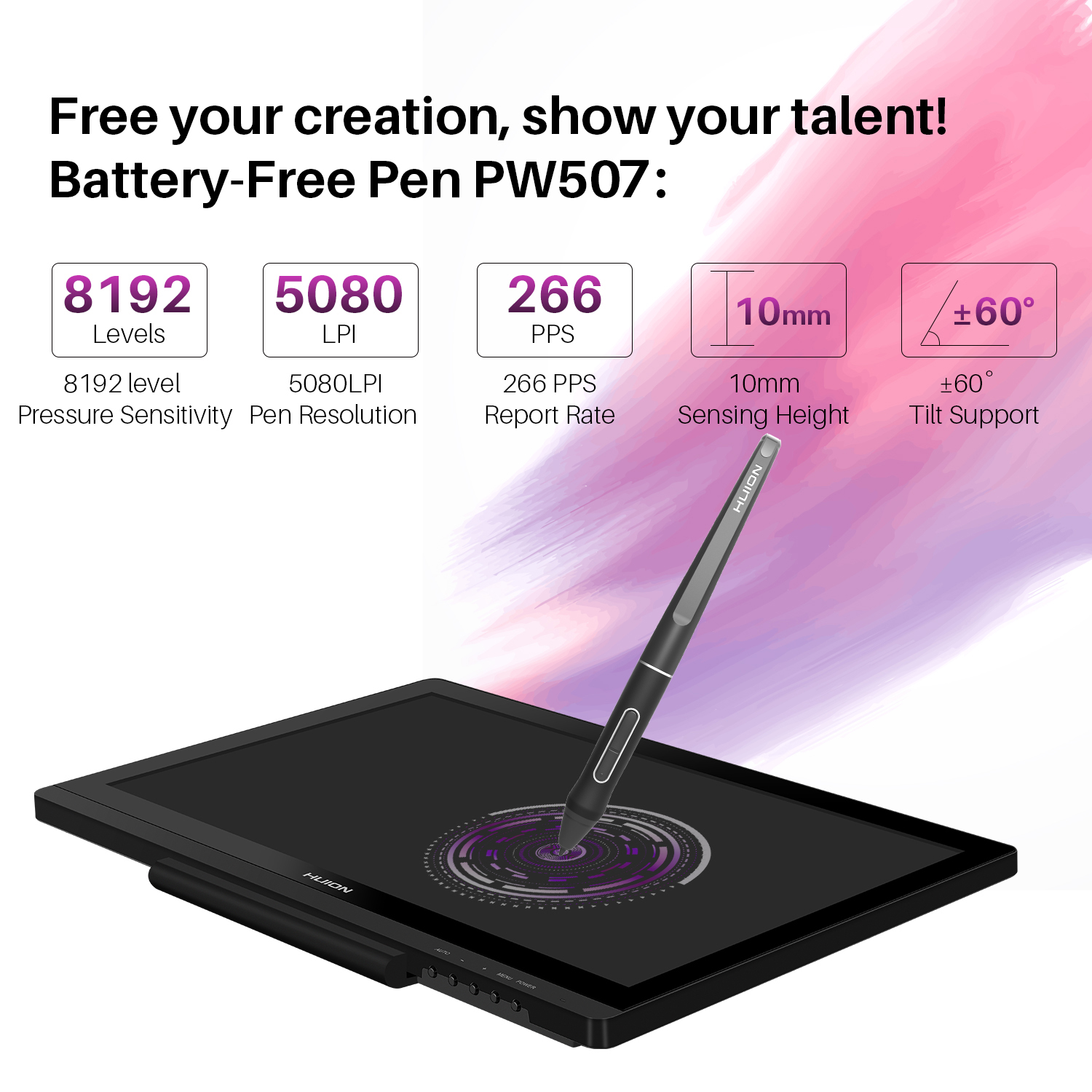 HUION Battery-Free Pen PW507 2 – Huion Tablet Accessories recenzja i cena